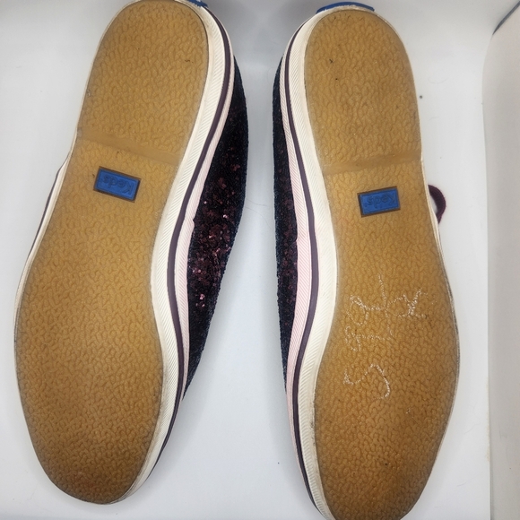Kate Spade New York X Keds Deep Cherry Lace Up Glitter Sneakers Size 8.5 Formal - Picture 9 of 10